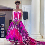 Pink Plume African-Inspired Wedding Dress