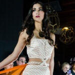 Orange Net Georgette Satin Dress